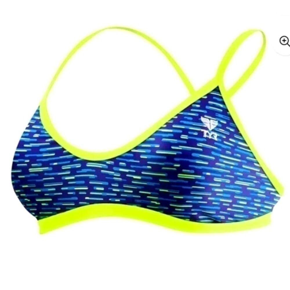 TYR DuraFast One Vitality Trinity Top Swim Top Yellow Blue - Size XS 0/2 - $30